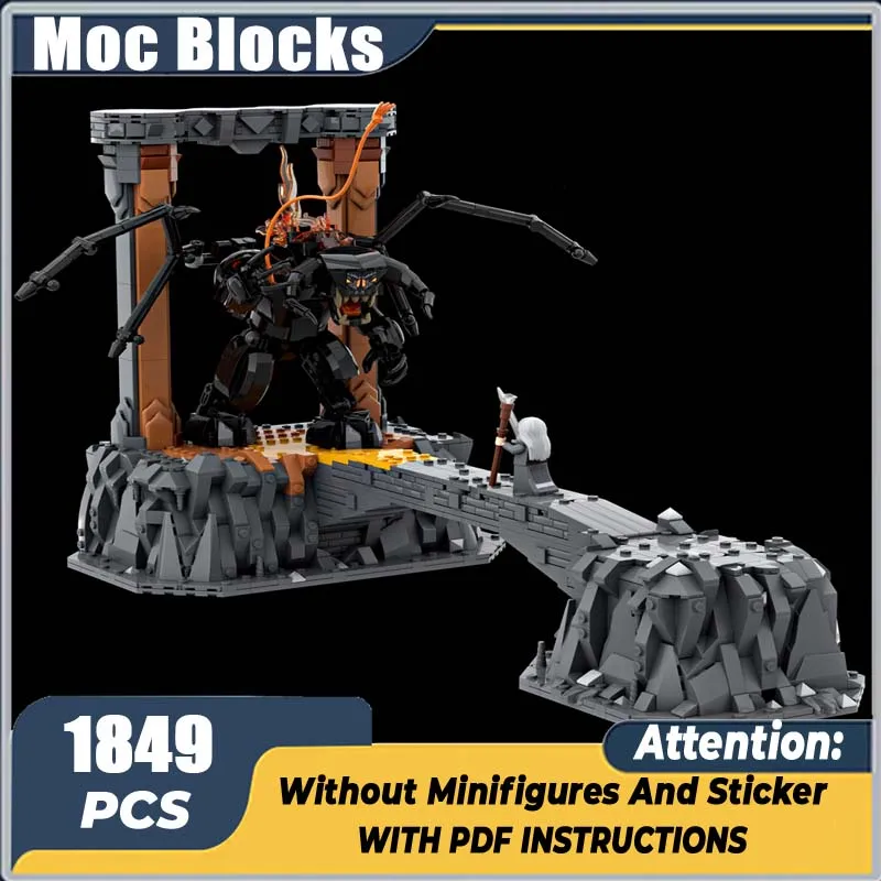 Волшебные кольца Moc Building Bricks The Curse of the Wizard Модель Технологические блоки Знаменитая сцена Игрушка DIY Сборка Праздничный подарочный набор