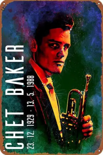 1p, Jazz Meets Popart Chet Baker, металлическая жестяная вывеска, постер, винтажный художественный настенный декор
