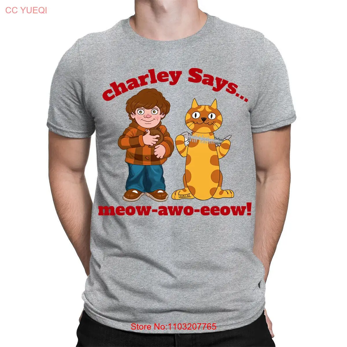 Charley Says 80s Анимированные мультфильмы Ретро Винтаж Мужские женские футболки Топ # ТА-36