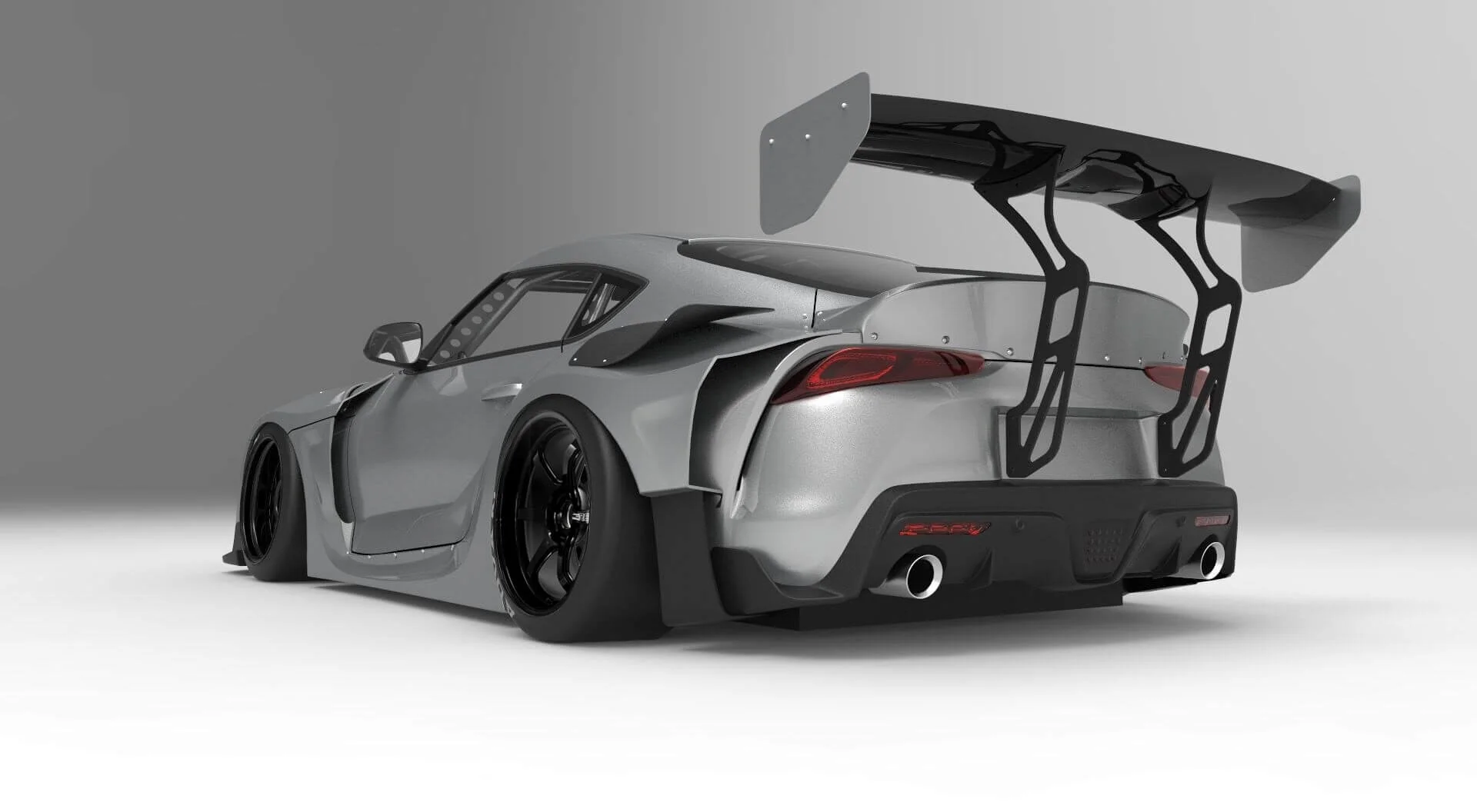 Фото FRP Неокрашенный широкий обвес в стиле HKS для Toyota Supra A90 A91 MKV Bodykit 2019+ №3