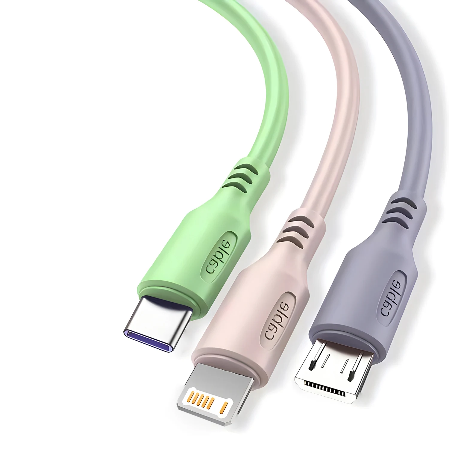 Фото USB-кабель Для Быстрой Зарядки 3-в-1, 5А, Силиконовый Гель, Универсальный Шнур Для Синхронизации Данных Для iPhone, Samsung №2