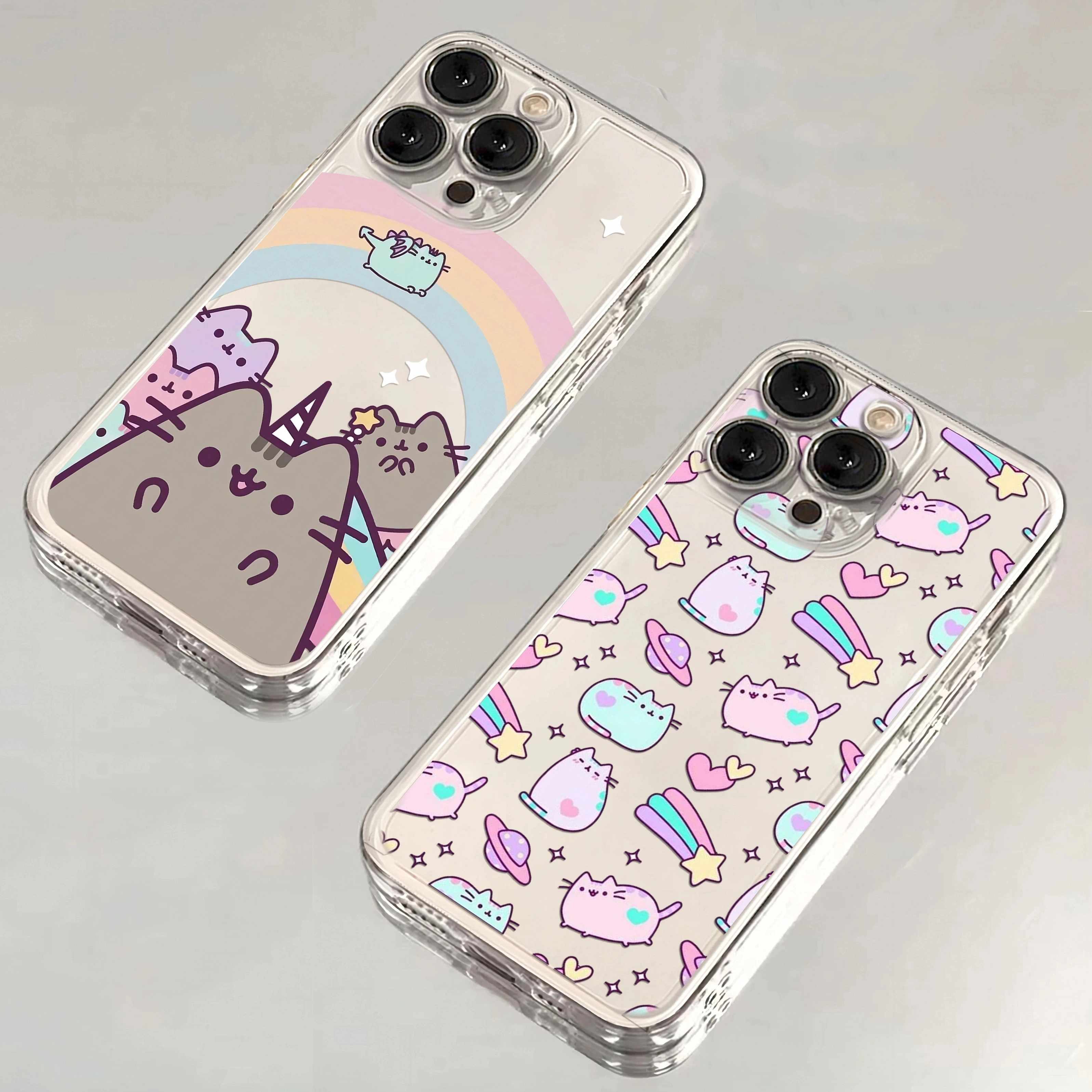 Чехол для телефона с милым рисунком P-Pusheens Cat Ins для iPhone 16, 15, 14, 13, 12, 11 Pro Max XS X XR 7, 8 SE, противоударный мягкий чехол
