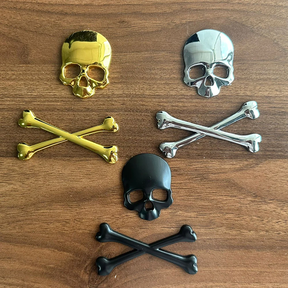 1 шт. 3D модная Автомобильная наклейка из сплава, призрак, череп, скелет, Crossbone, значок на мотоцикл, эмблема, автомобильная наклейка, Стайлинг автомобиля