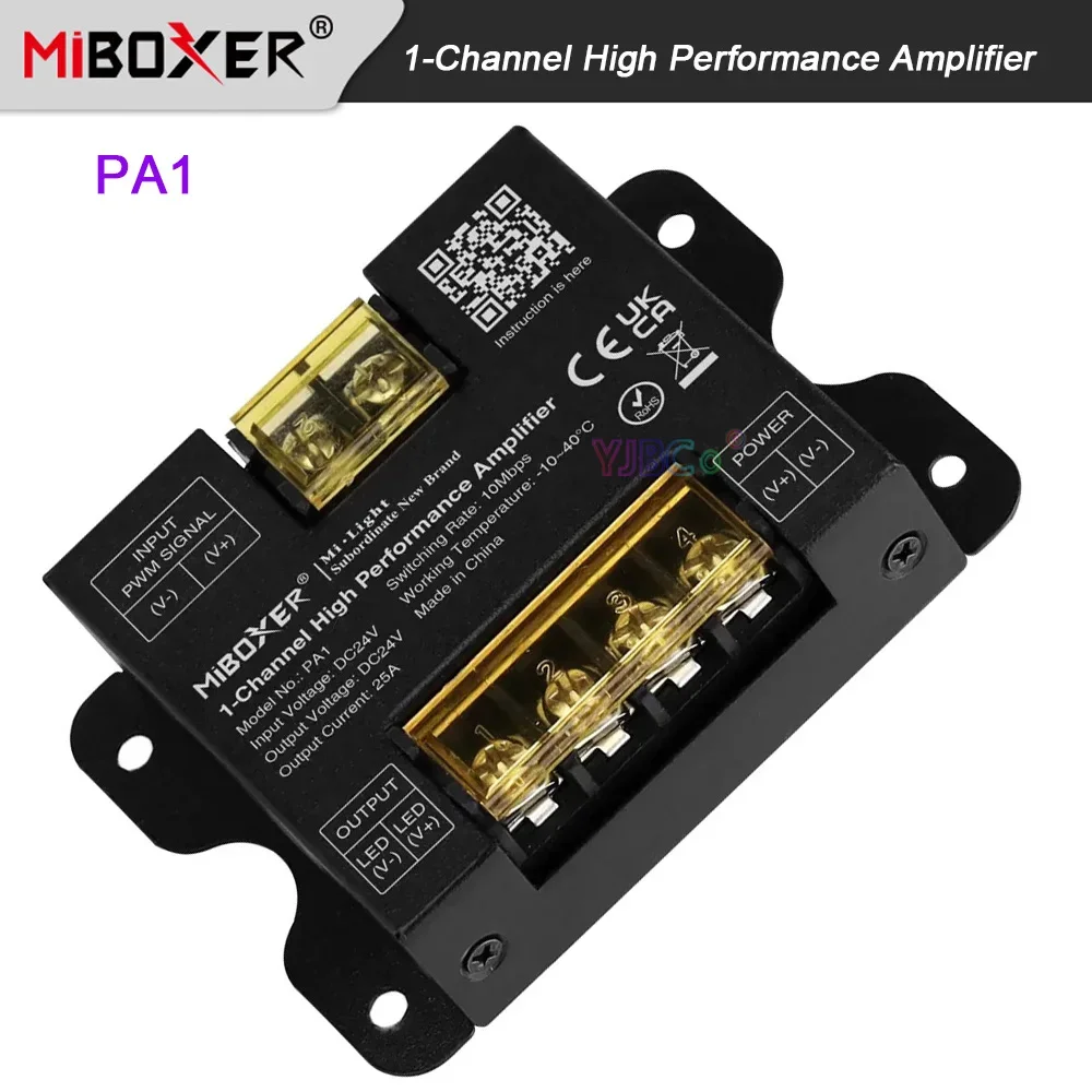PA1 Miboxer 1-канальный светодиодный высокопроизводительный усилитель 24 В 25 А полностью и синхронный выход сигнала главного контроллера