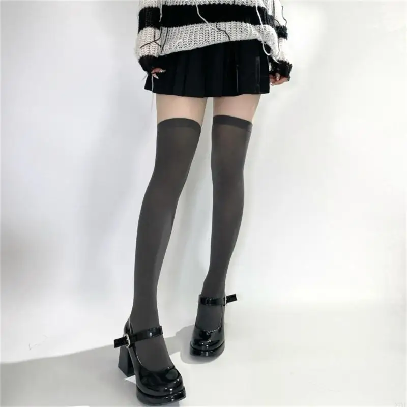 Фото N7ye Fashion Bight High Chonscockings Womens над коленными носками, непрозрачные носки высоких бедер №4