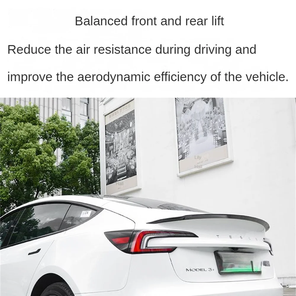 Фото ABS Model 3 Highland 2024 2025 оригинальный спойлер для Tesla Model 3 модификация задних крыльев багажника авто внешние детали в стиле автомобиля №5