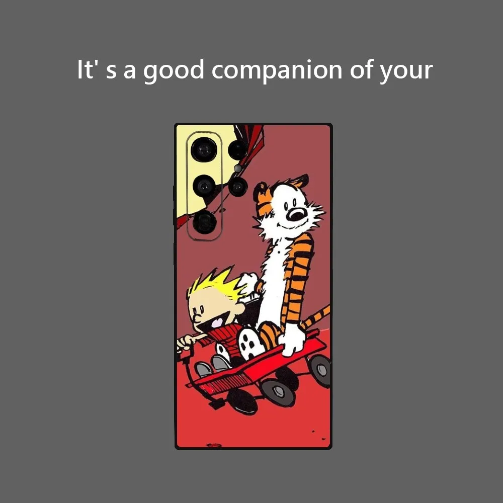 Фото Чехол для телефона с рисунком C-Calvin и H-Hobbes для Samsung Galaxy S24 Ultra S22 S23 Ultra S21 S20 5G, защитный мягкий силиконовый ТПУ №3