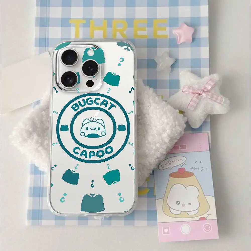 Фото Чехол для телефона B-Bugcat Capoo для Iphone 16, 15, 11, 13, 14 Pro Max 7, 8 Plus X Xr Xs Max Se2020 12 mini, прозрачный чехол №4