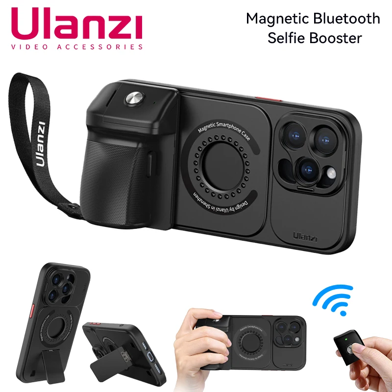 Стабилизатор для смартфона Ulanzi, ручка для селфи для iPhone 15 Pro Max, держатель для фото с BT спуском затвора, винт 1/4