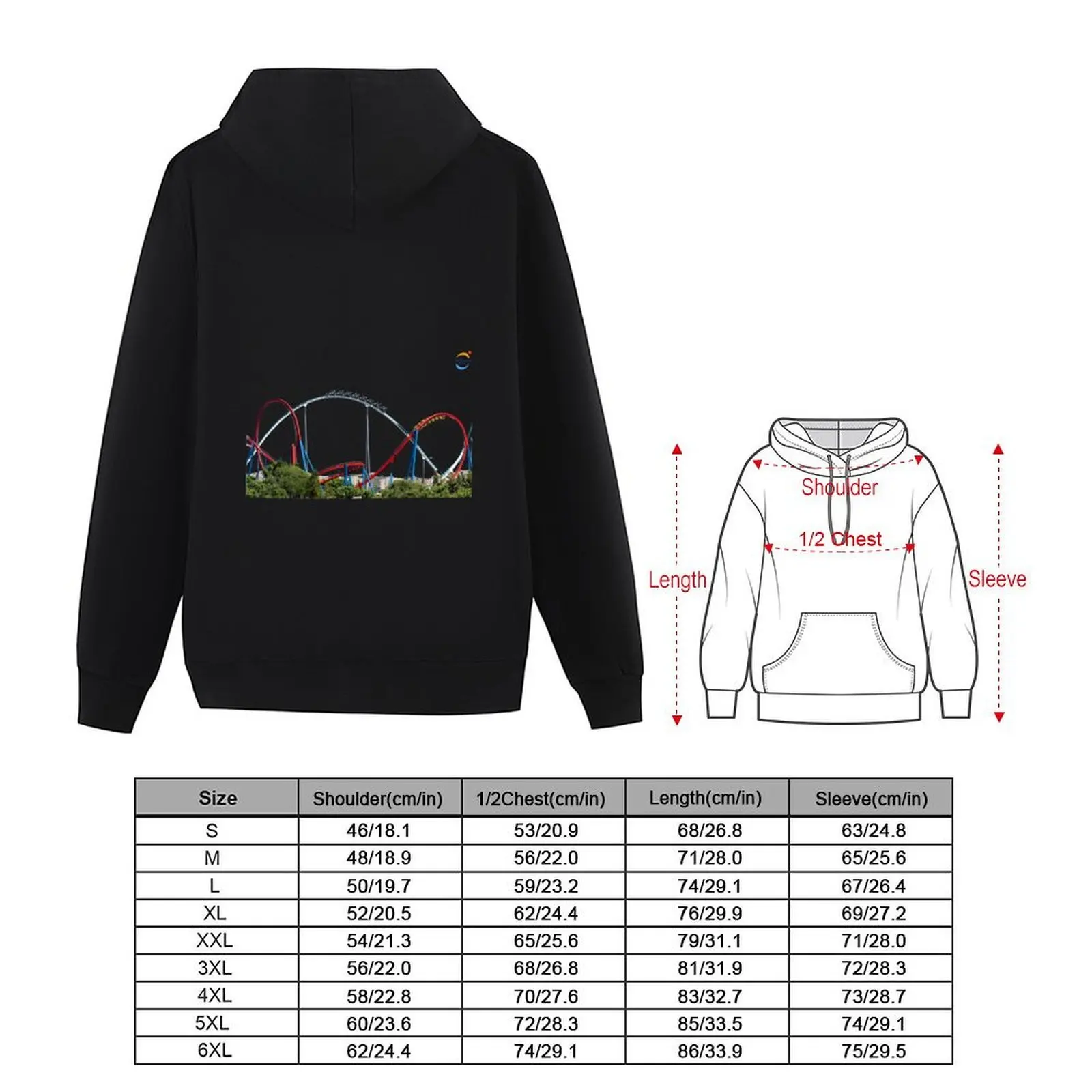 Фото Толстовка Shambhala Rollercoaster с графическим рисунком, мужская осенняя одежда, осенняя одежда, корейская одежда, мужская толстовка оверсайз №5