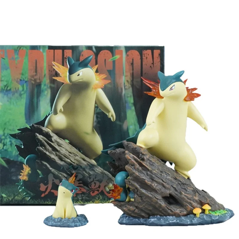 12 см Pokemon Typhlosion Фигурка Коллекция игрушек ПВХ Типслив Статуя Украшение стола Подарок на день рождения