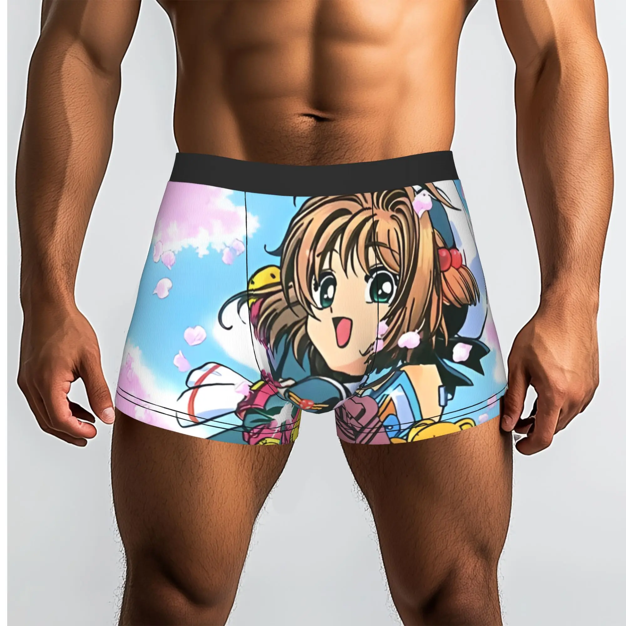 Трусы-боксеры Sakura Magic Rollerblades Bandai Cardcaptor Sakura, дышащие трусики, мужское нижнее белье, шорты с принтом, трусы-боксеры
