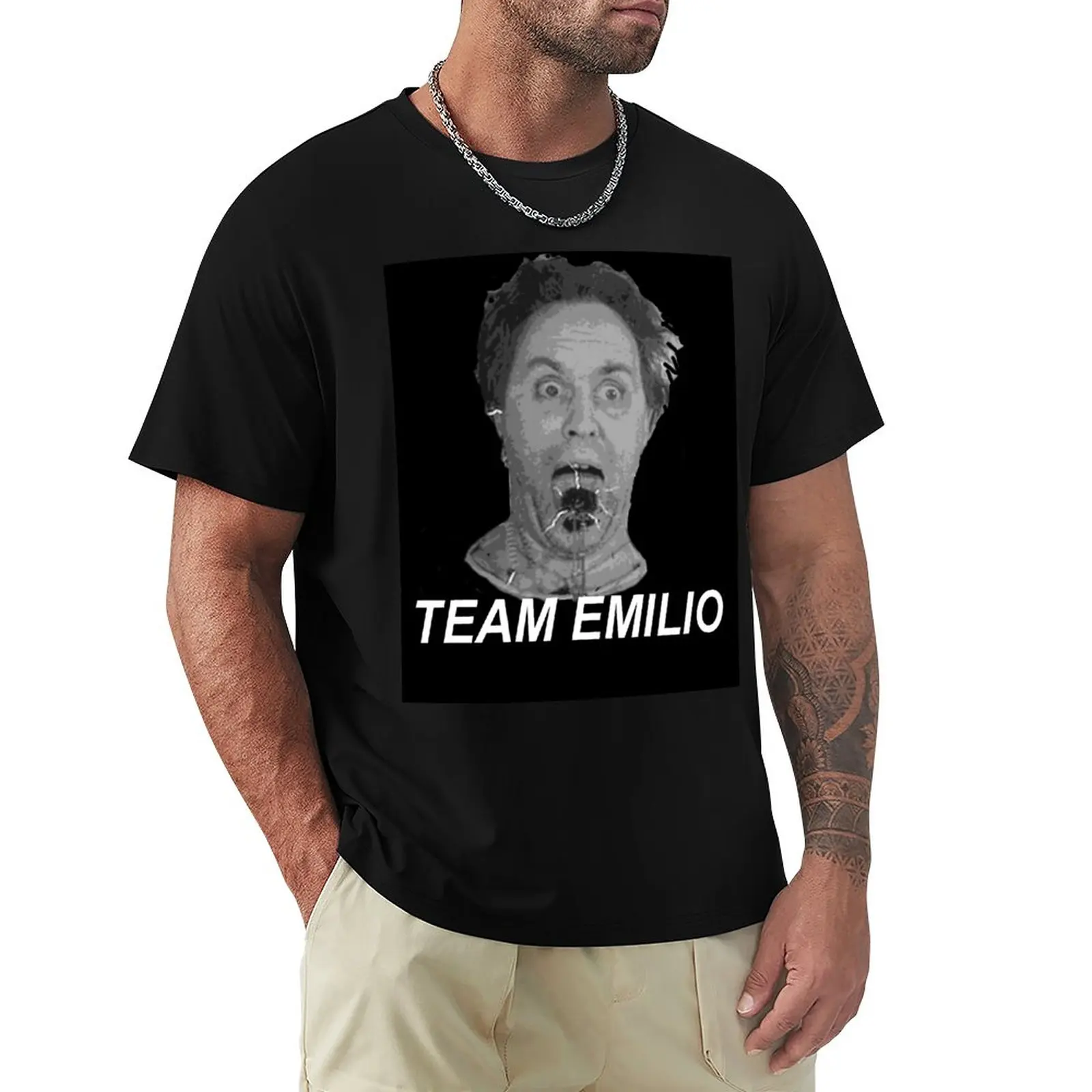 Футболка Team Emilio мужская хлопковая, милая одежда в стиле аниме, большие размеры