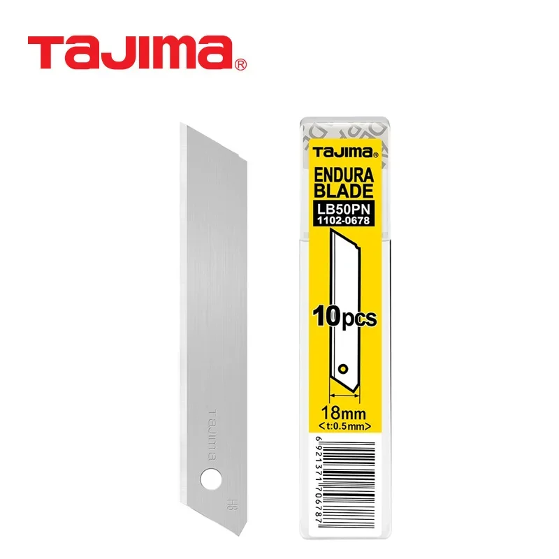 TAJIMA LB50PN 18 мм запасное лезвие, 10 шт., сменный набор лезвий для универсального ножа, художественный резак, серебряные стандартные острые лезвия L-типа