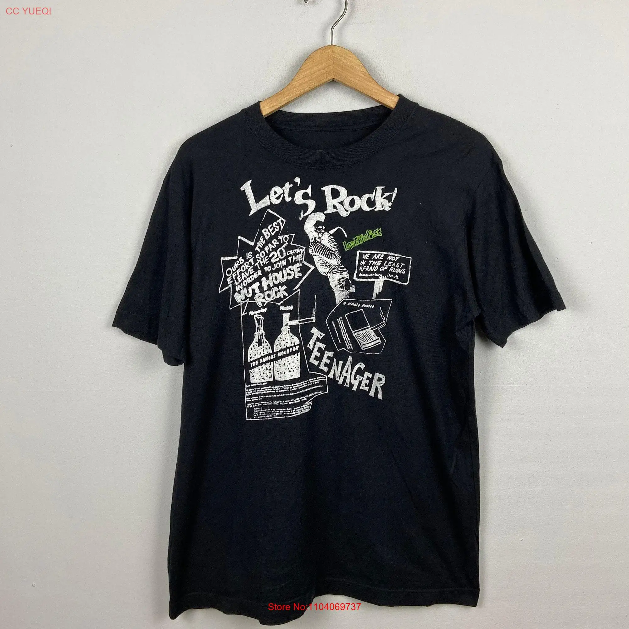 Винтажная Футболка Vive Le Rock карикатура седианеров панк н ролл СИД порочные пистолеты японский бренд Размер M