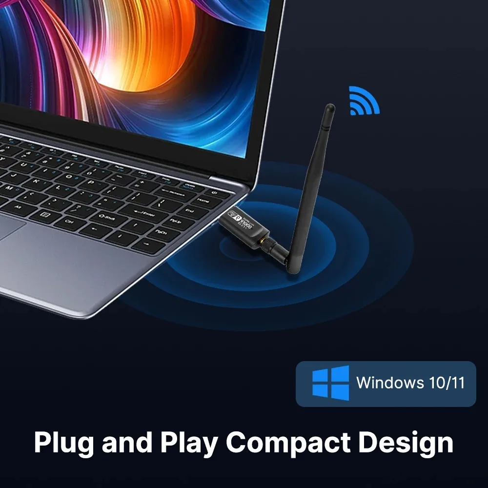 AX900 USB-адаптер Wi-Fi, двухдиапазонный Wi-Fi 6, беспроводная сетевая карта, Bluetooth 5,3, приемник для ПК, драйвер бесплатно для Win1011 (art.: 3920cd44a1449) - 3920cd44a1449