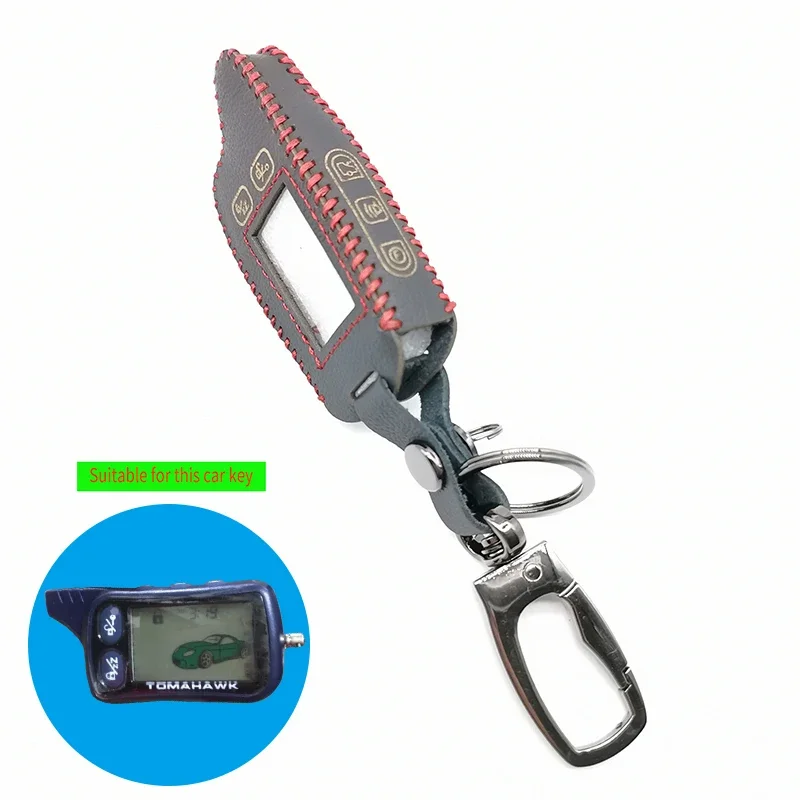 100% кожаный чехол для ключей от машины TZ9010 Way Tomahawk Car Alarm System TZ-9010 TZ-9030 TZ9030 Брелок для ключей TZ 9010 9030 ЖК-кошелек для автомобиля