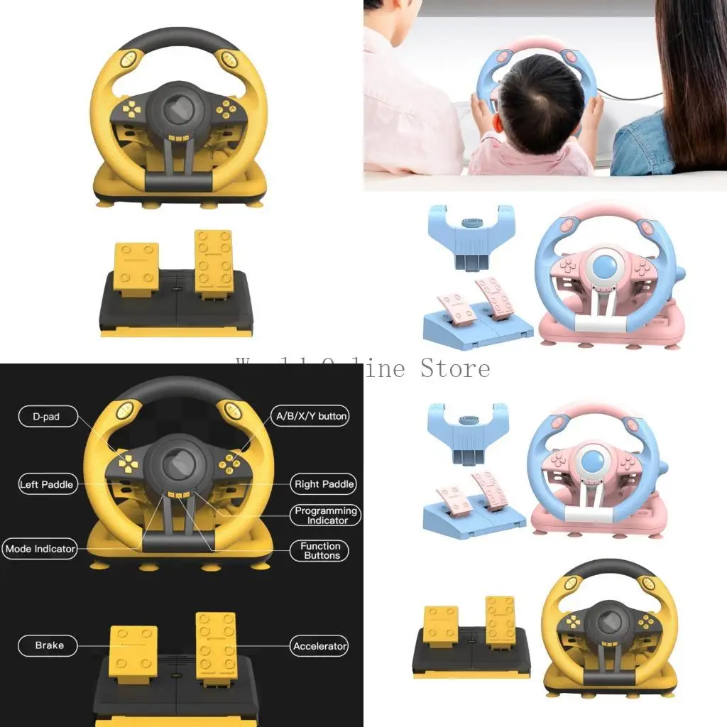 180 градусов вращающихся симуляторов Game Racing Wheel с педалями 87HC