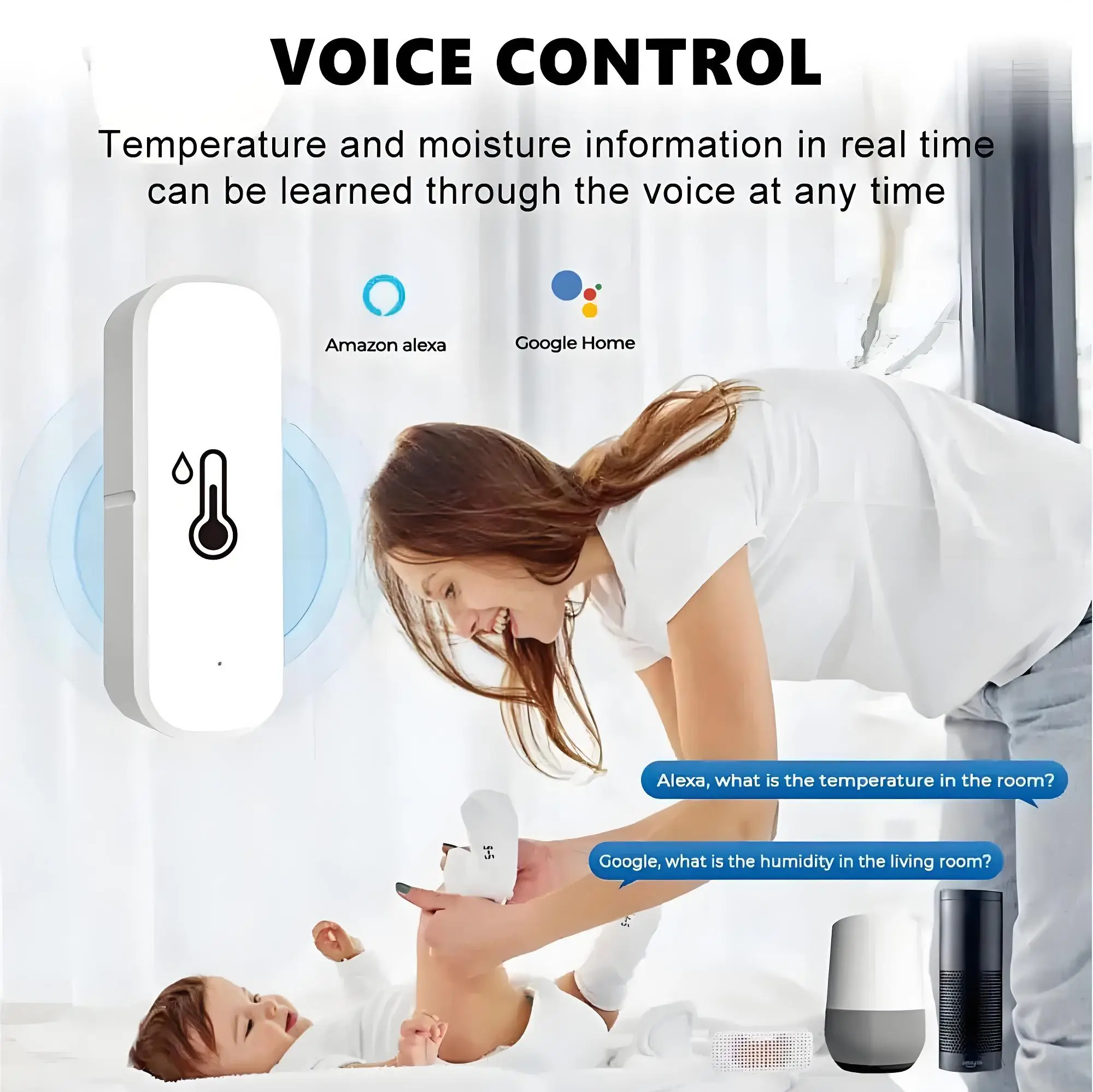 Фото Tuya Zigbee Wifi Smart Temperature Humidity Sensor APP Wireless Remote Monitor For Smart Home Smart Life Work With Alex Google №2