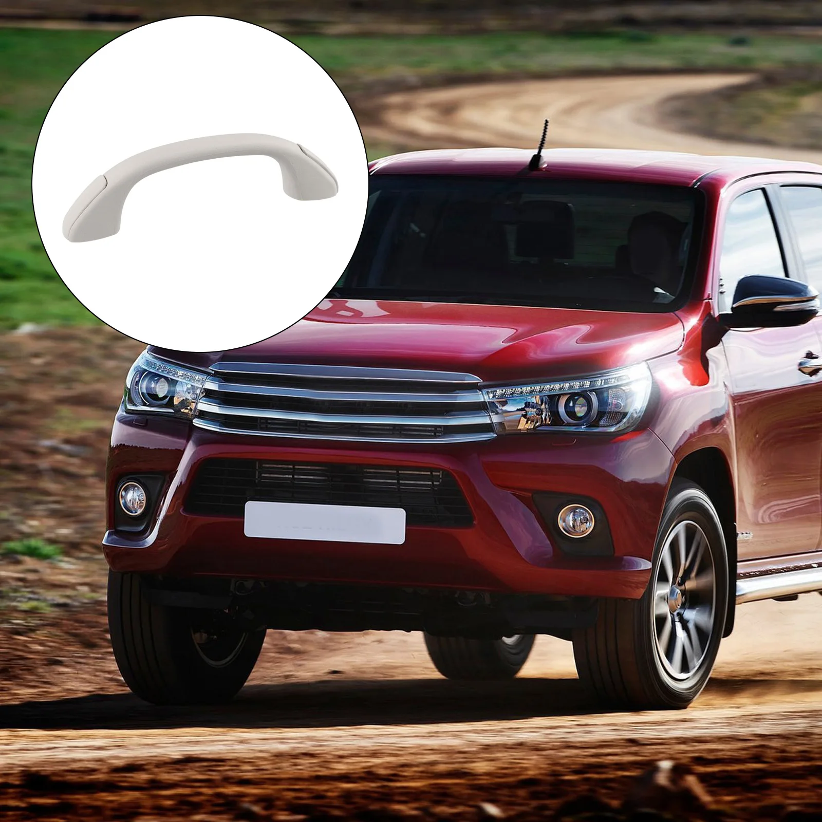 Фото 1 шт., накладки на ручки внутренней панели крыши автомобиля для Toyota ForHilux 04-15 74611-0K040, серые автомобильные запчасти, аксессуары №2