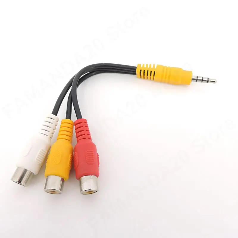 Аудио 3,5 мм Aux штекер стерео 3 полюса к 3 RCA разъем 3rca AV адаптер кабель для высокопроизводительного воспроизведения видео аудио M20