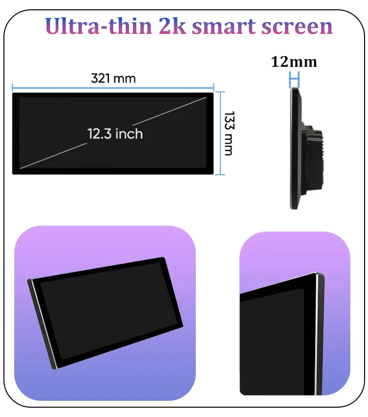 Фото DSP 2din Carplay 12,3-дюймовый ультратонкий экран Android 15 для Ford EcoSport 2013-2017 GPS-навигатор Автомобильный видеомультимедийный плеер №2