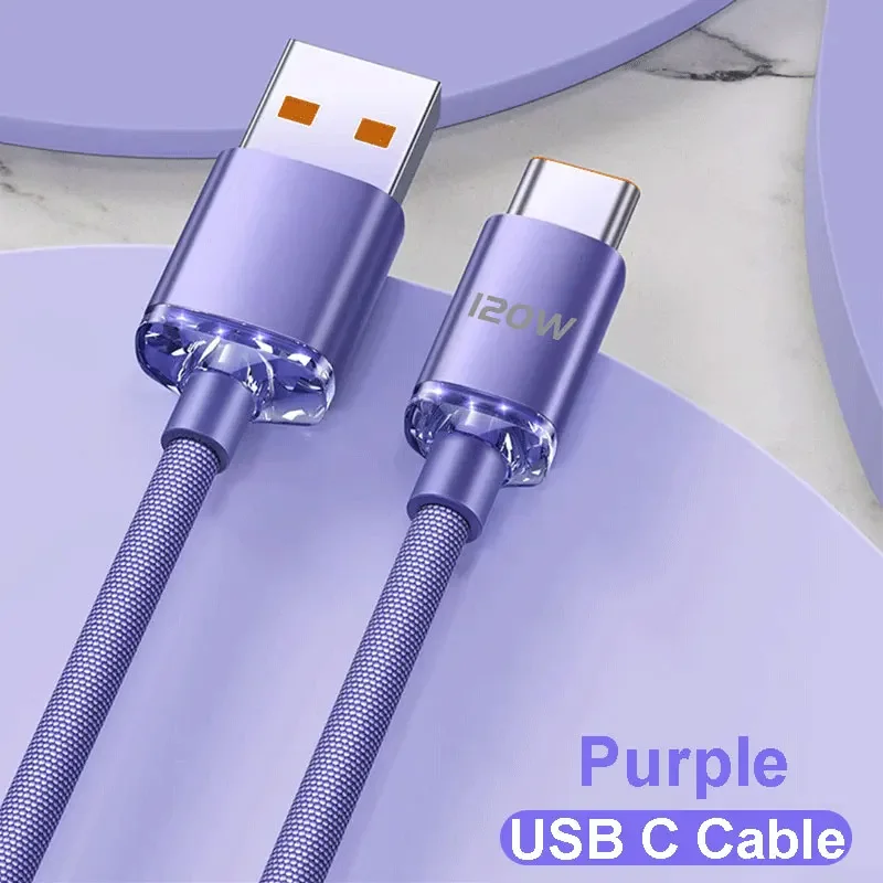 2024 НОВЫЙ кабель USBA 120 Вт для типа C к USBC для iPhone 15 серии PD, быстрая зарядка, кабель для передачи данных USB C, кабель типа c, USB-USB