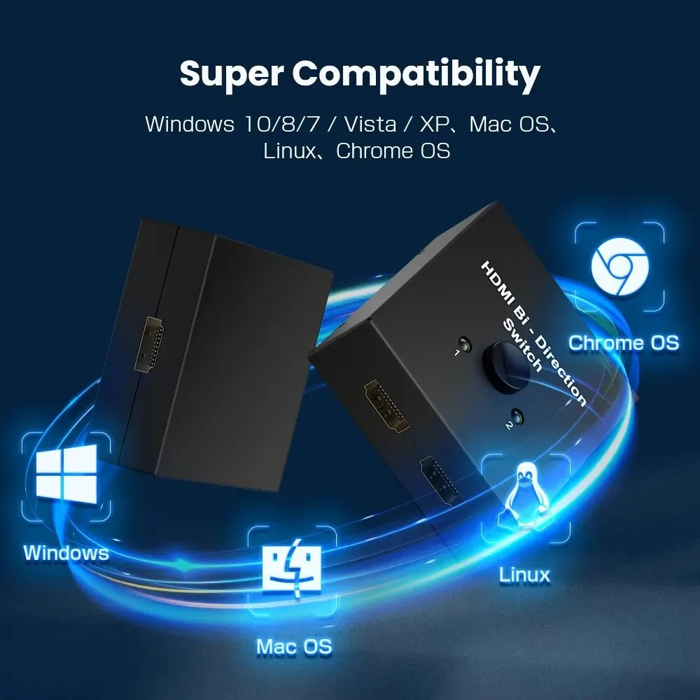 Двунаправленный переключатель Ultra HD 4K 60 Гц HDMI 2,0 HDMI-совместимый сплиттер KVM 1x2 2x1 адаптер конвертер с двумя портами для PS4 Xbox (art.: 3920c75ef9b60) - 3920c75ef9b60