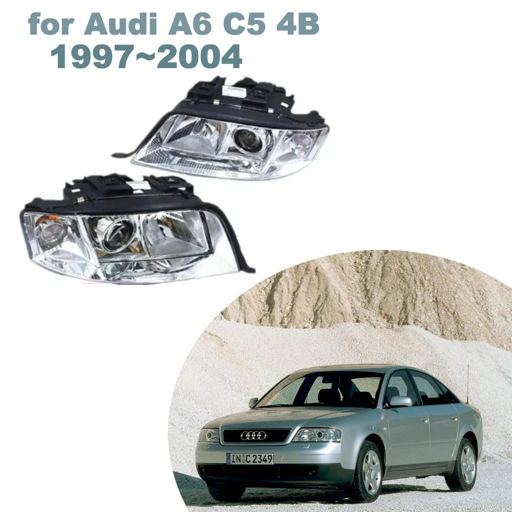 Автомобильные фары в сборе для Audi A6 C5 4B 1997 ~ 2004 1998, 1999 2000 2001 2002 2003 противотуманная лампа, галогенная Передняя боковая фара, аксессуары для автомобиля 2010 2011