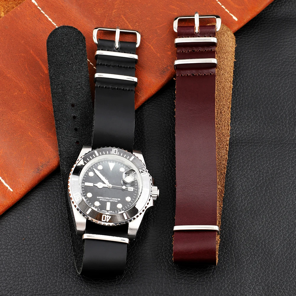 Длинный ремешок для часов 18 мм, 20 мм, 22 мм, ремешок для часов Seiko Smartwatch, высокое качество, мужской и женский черный, винно-красный ремешок на запястье