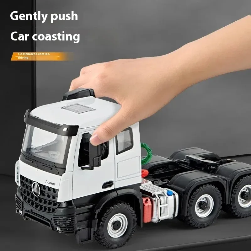 Фото 1:24 Mercedes Benz Actros трактор Atania полуприцеп грузовик сплав металл литая под давлением модель автомобиля звук и свет коллекционирование хобби подарки №5
