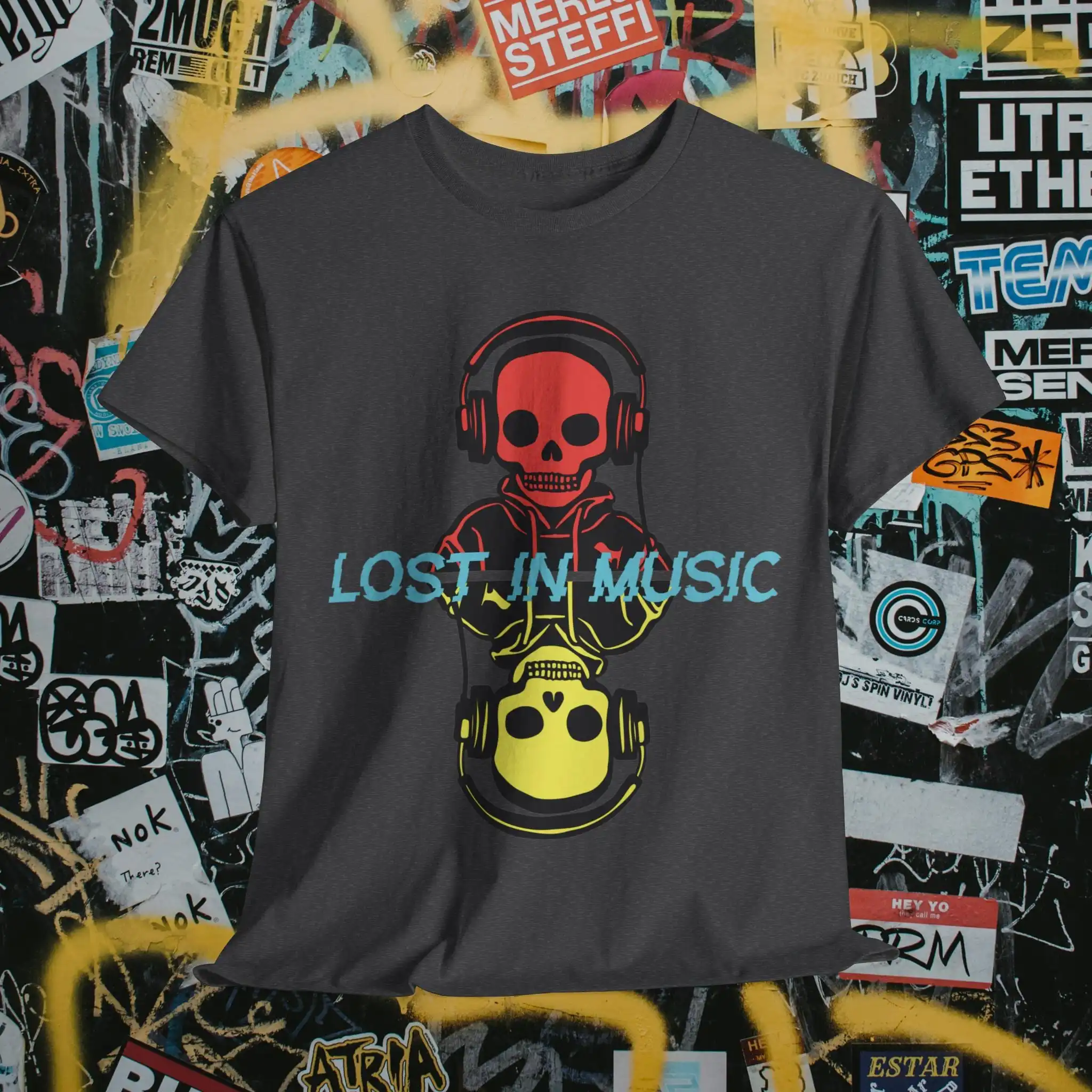 Lost in Music 2 T Shirt streetwear urban comic style unisex