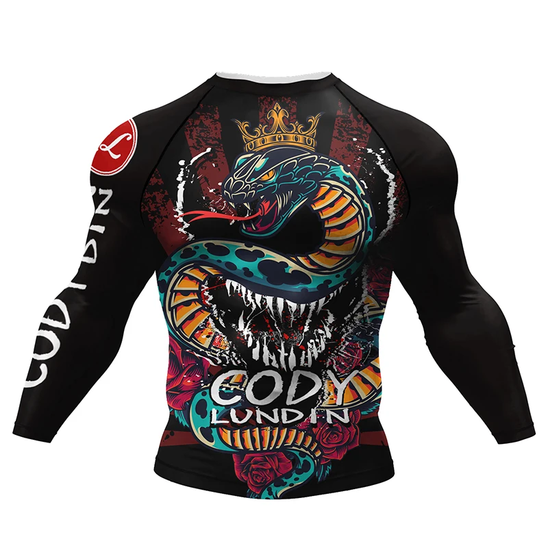 Фото Новые Rashguards MMA футболка для занятий боксом мужские джиу-джитсу кикбоксинг 4 шт./костюм Муай Тай шорты спортивная одежда Bjj Gi №5