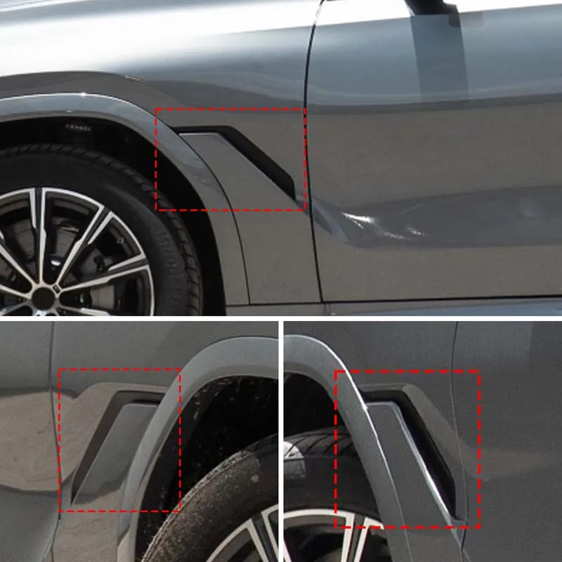 Фото Для BMW X6 2020-2025 гг., боковой листовой патч, боковой спойлер кузова автомобиля, украшение лили, узор из углеродного волокна ABS 2 шт. (немецкий флаг) №2