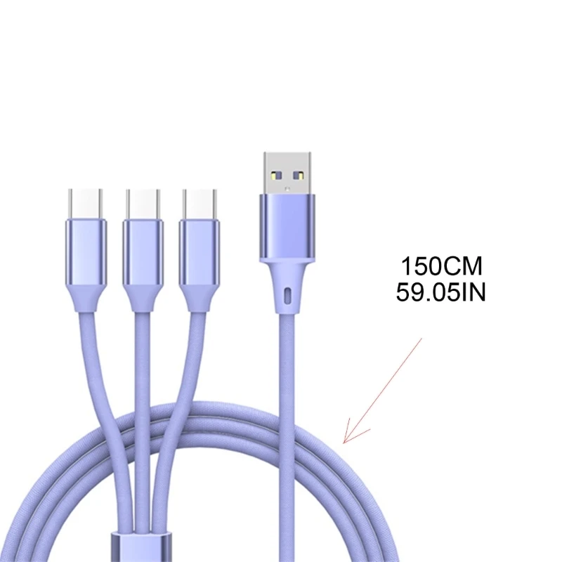 USB2.0 TypeA Male to 3 Micro USB Male TypeC Разветвитель Зарядный кабель 66W USB Power N0HC (art.: 3920c2a0fce56) - 3920c2a0fce56