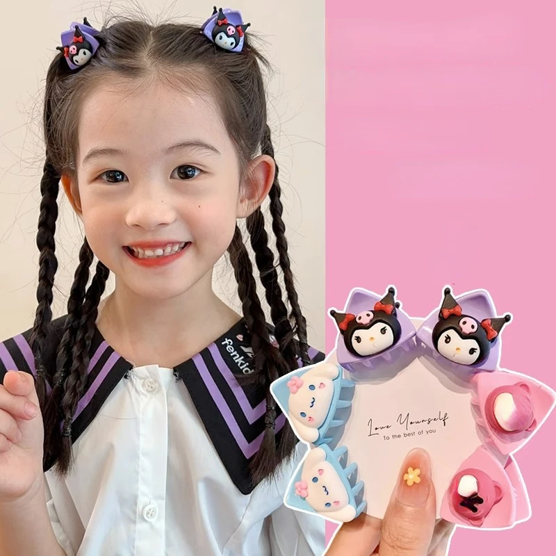 Sanrio маленькая заколка Kuromi Hello Kitty My melody Cinnamoroll Kawaii заколка для волос Принцесса челки аксессуары для волос, которые не повредят волосы