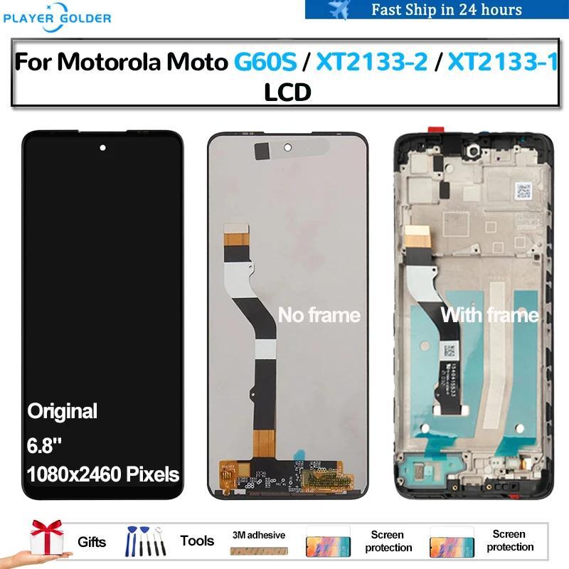 Оригинальный ЖК-дисплей для Motorola Moto G60S XT2133-2 XT2133-1 Pantalla, сенсорная панель, дигитайзер экрана в сборе, запасные части