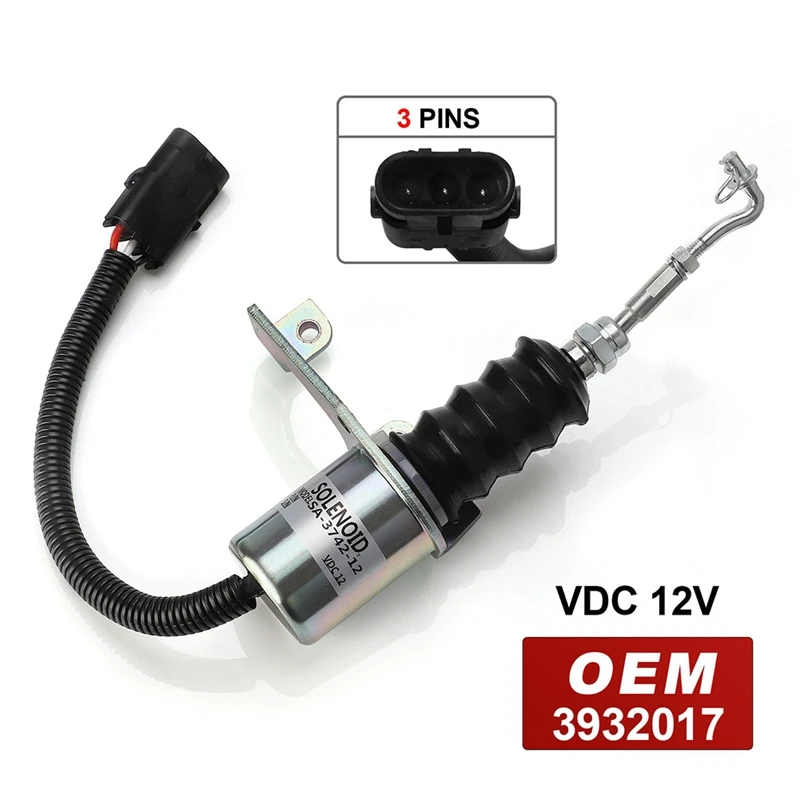 Фото 12V Fuel Shut Off Solenoid For Deutz  RSV Perkins Synchro Start 1751ES Engine 3932017 SA-3742-12 №5