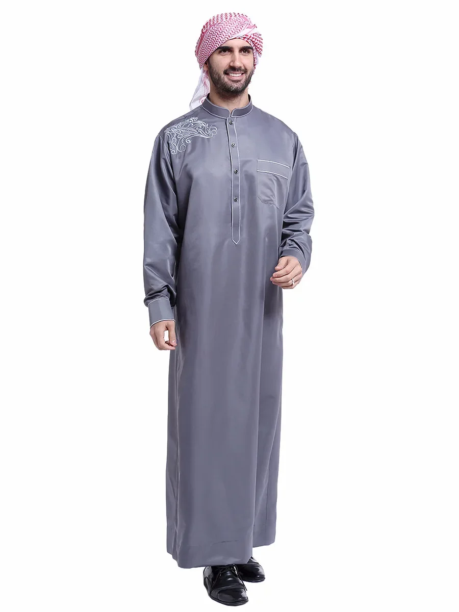 Мусульманская мужская одежда Jubba Thobe Исламская одежда Рамадан мужское платье абайя длинное платье Саудовская одежда мусульманская кафтан Юба Дубай Арабская одежда