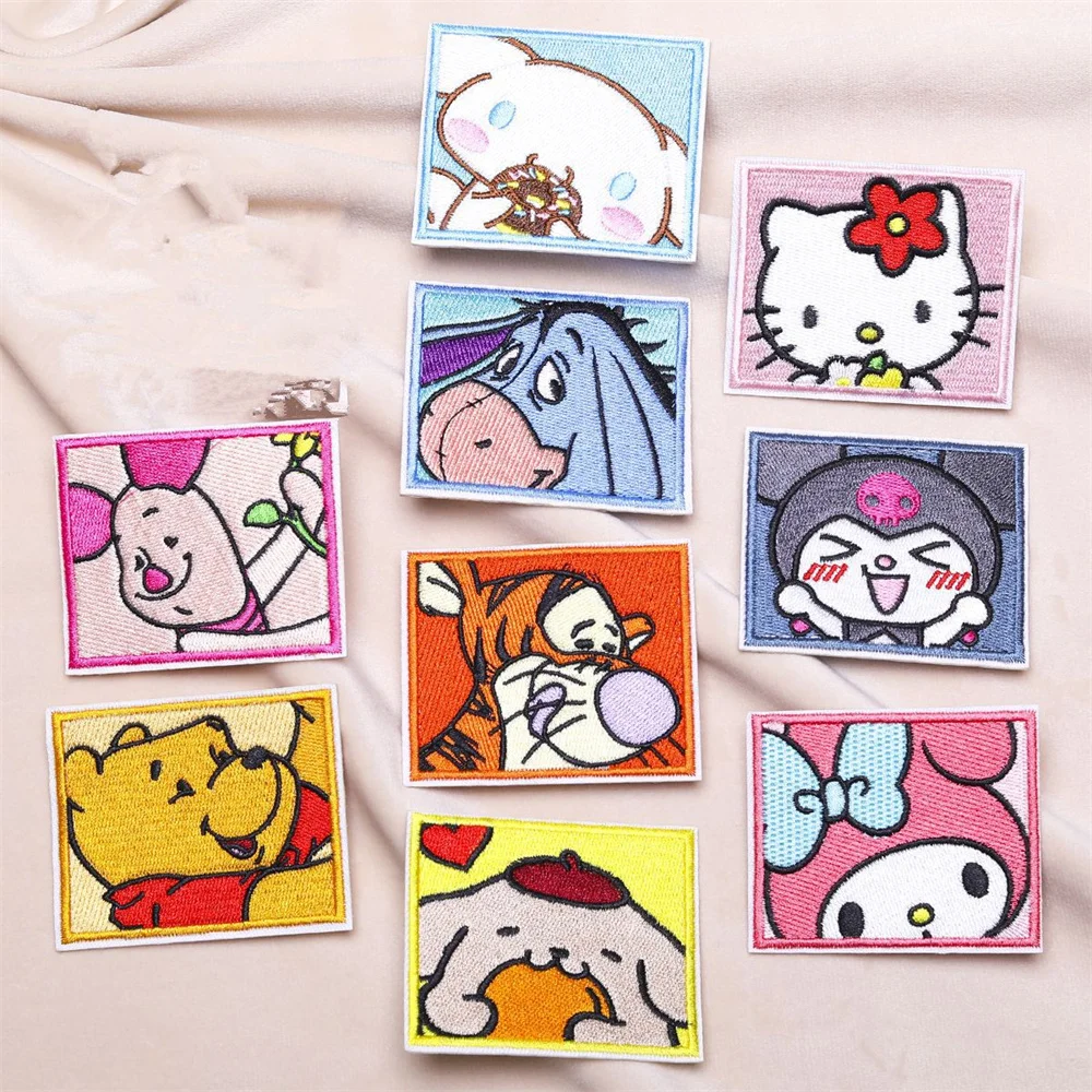 Miniso Sanrio Cat вышивка нашивки для одежды Kawaii аниме нашивки для одежды DIY железная нашивка на одежду наклейки