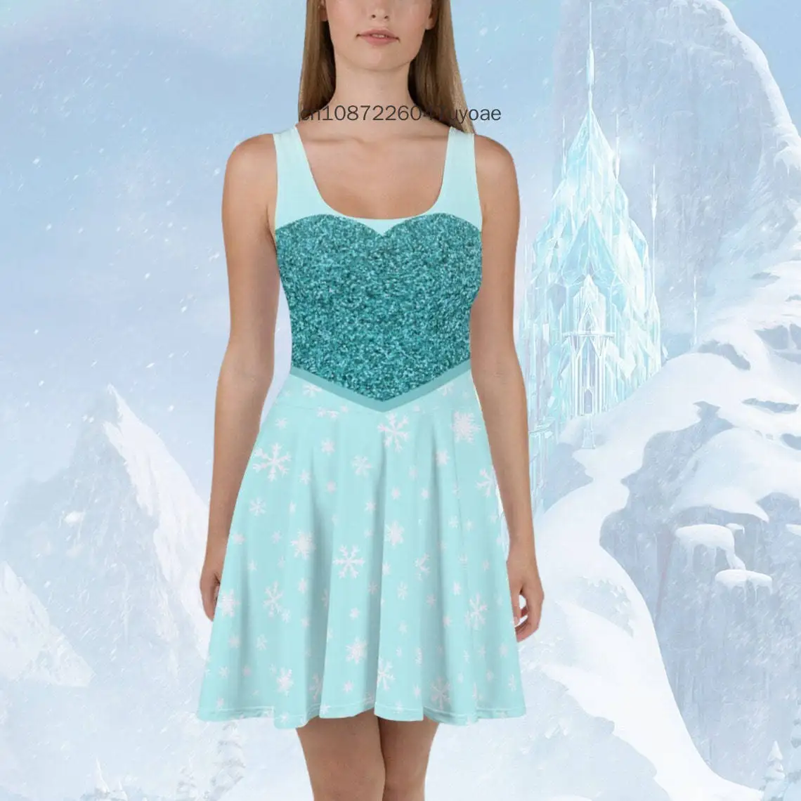 Женское платье Disney Olaf, наряд снеговика, платье для взрослых, платье-фигура, лето 2029, модный сексуальный облегающий приморский повседневный топ большого размера с принтом