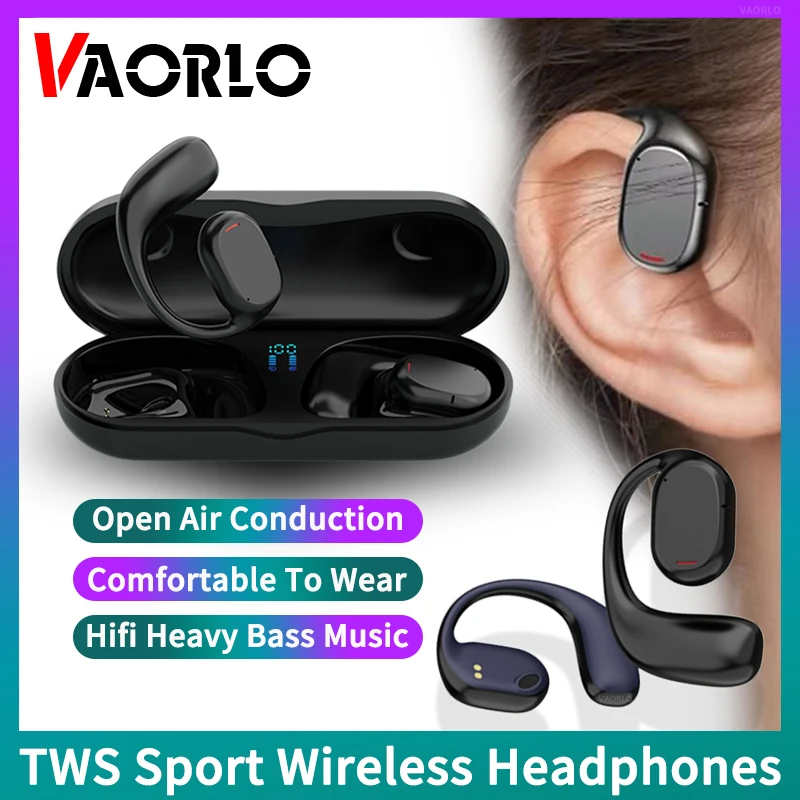 VAORLO Спортивные беспроводные наушники Hi-Fi Проводные уличные музыкальные наушники с тяжелыми басами для мобильного телефон...