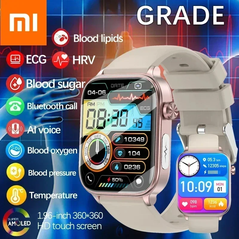 Смарт-часы Xiaomi медицинского класса, ЭКГ + PPG, женские умные часы для всех сахаров в крови, липидов в крови, мочевой кислоты, женские умные часы для отслеживания менструального здоровья Умная электроника