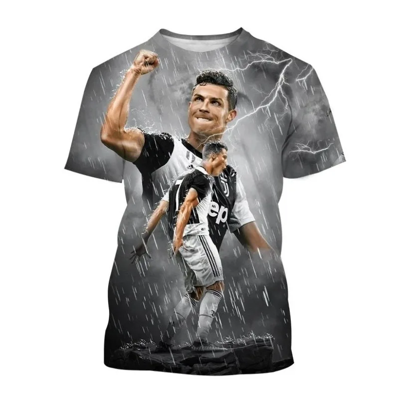 Ronaldo, летняя модная новая футболка с футбольной звездой, повседневная мужская футболка с круглым вырезом и 3D принтом, футболка в стиле хип-хоп с короткими рукавами