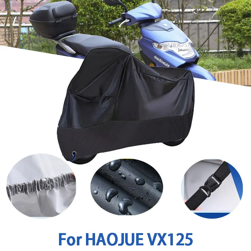 Полные чехлы для мотоцикла HAOJUE VX125, автомобильные чехлы на открытом воздухе, защита от солнца, пыли, без ушей, утолщенные оксфордские чехлы, аксессуары Аксессуары для мотоциклов