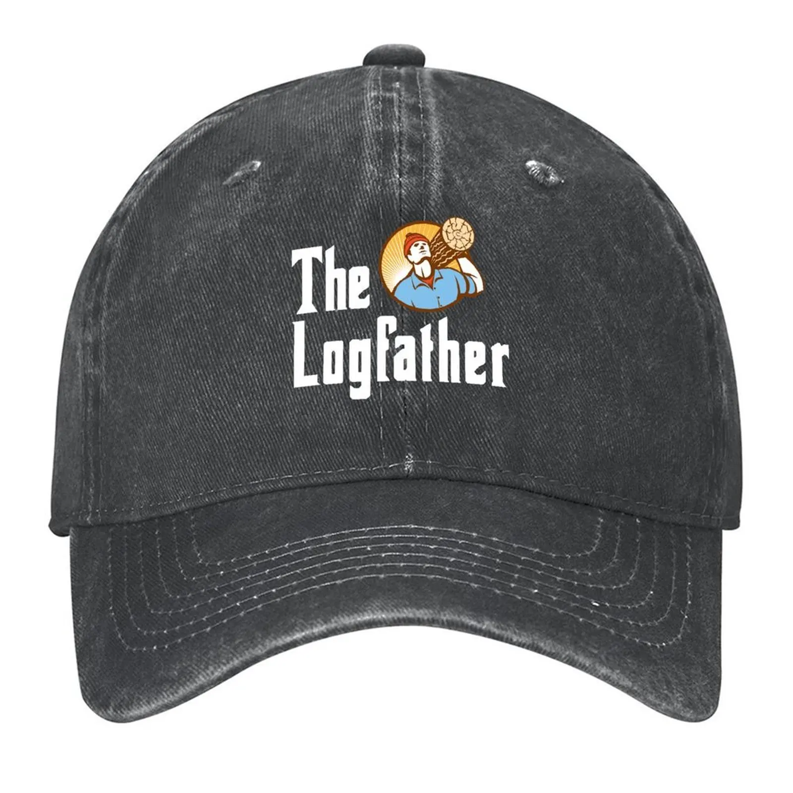 Logfather-Play On Words-Logger-Outdoorsman-Arborist-Forestry Worker Бейсбольная кепка-дерби Кепки люксового бренда Мужские и женские