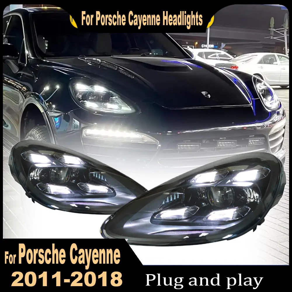 Для Porsche Cayenne 2011 2012-2018 Высококачественные светодиодные фары 958.1 958.2 Обновление 9Y0 Передняя фара Plug and Play Автомобильная лампа 2 шт.