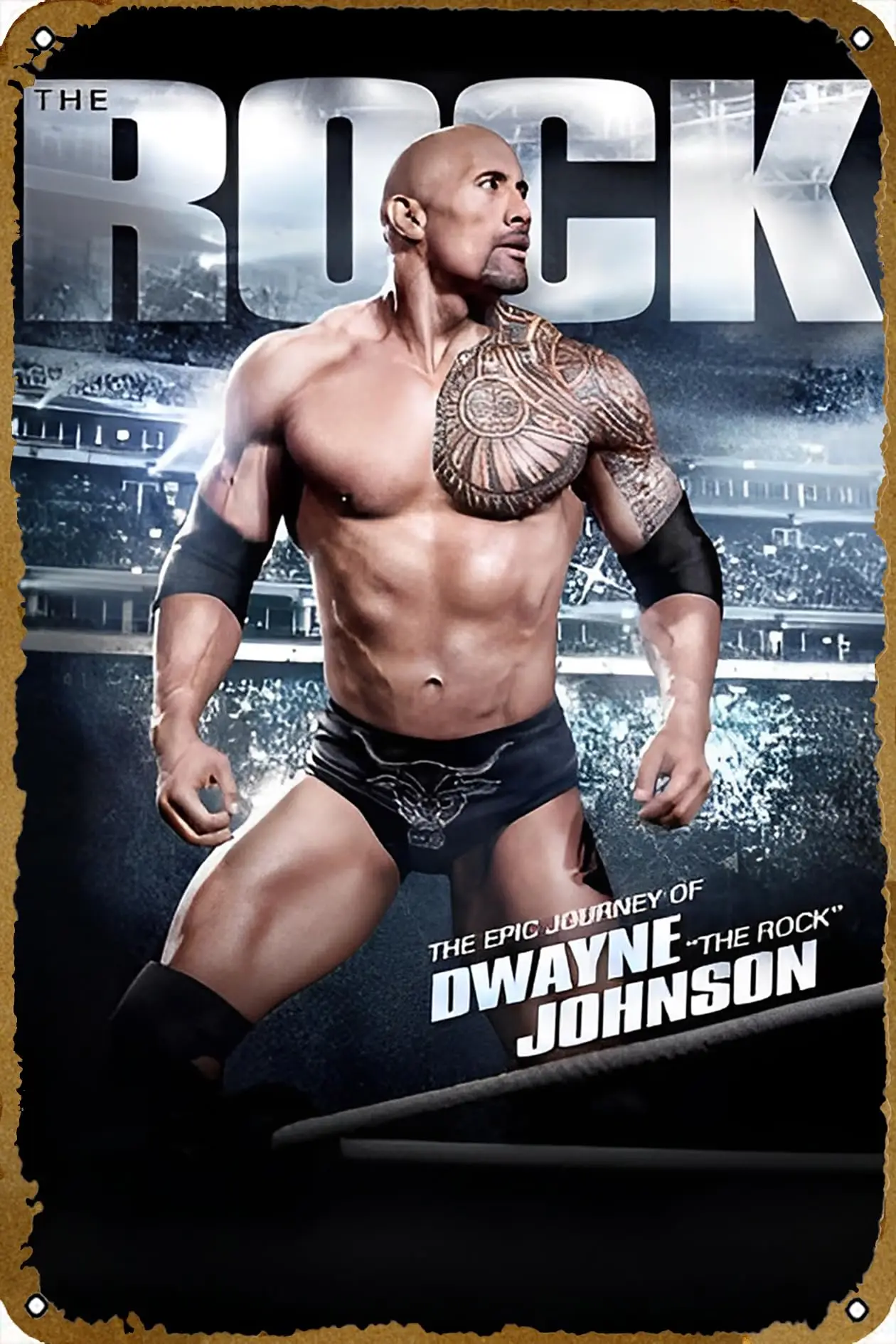 KNIOIL The Rock: The Epic Journey of Dwayne Johnson (2012), металлический жестяной плакат по мотивам фильма, винтажный художественный Настенный декор 12x8 дюймов