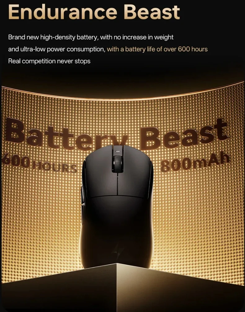 Фото ATK A9 Ultimate Mouse Двухрежимная беспроводная мышь 8000 Гц Скорость опрокидывания Paw3950/Paw3395 Игровые мыши Легкие аксессуары для ПК №2