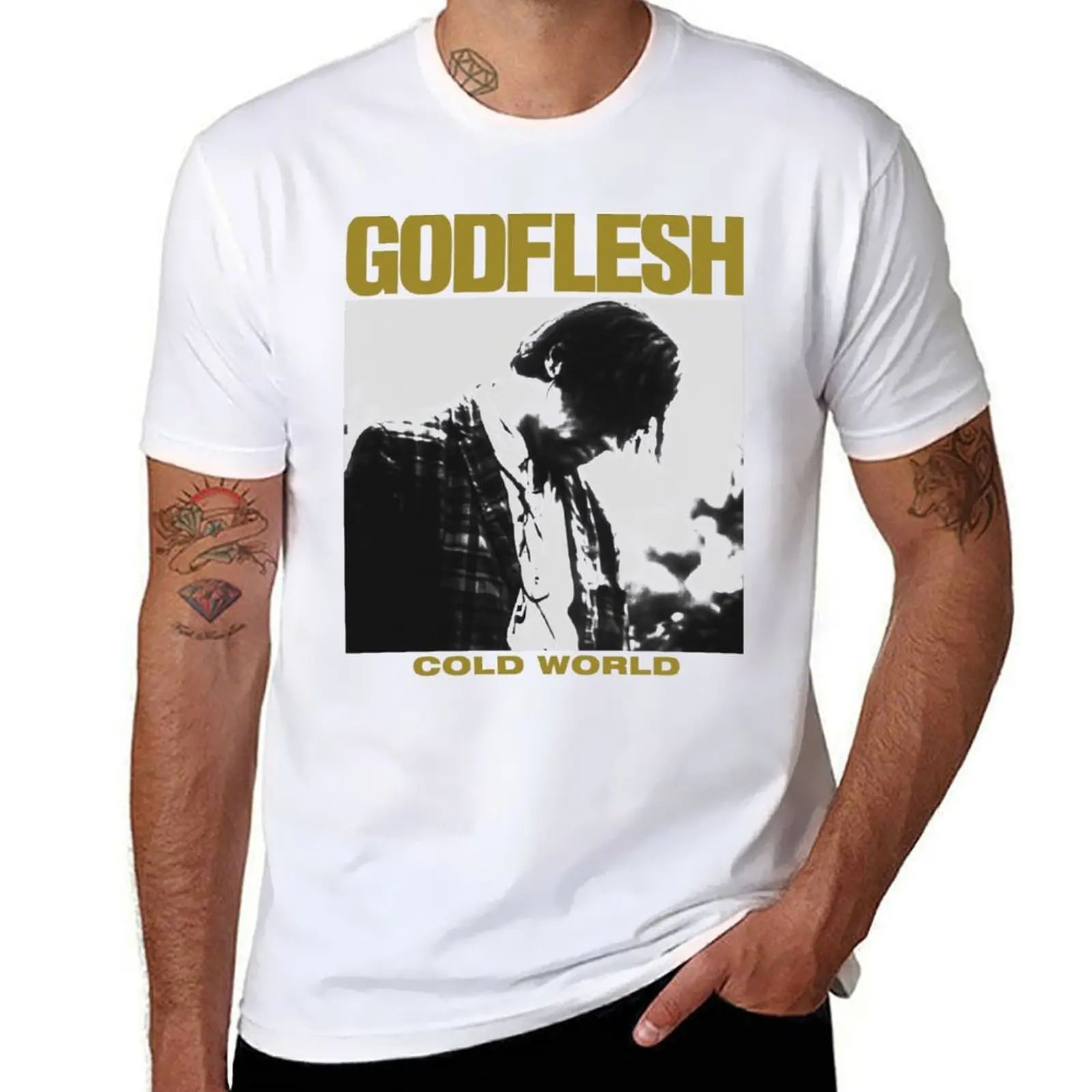 Футболка Godflesh-Cold World, забавные футболки, хлопковая футболка, мужская роскошная футболка